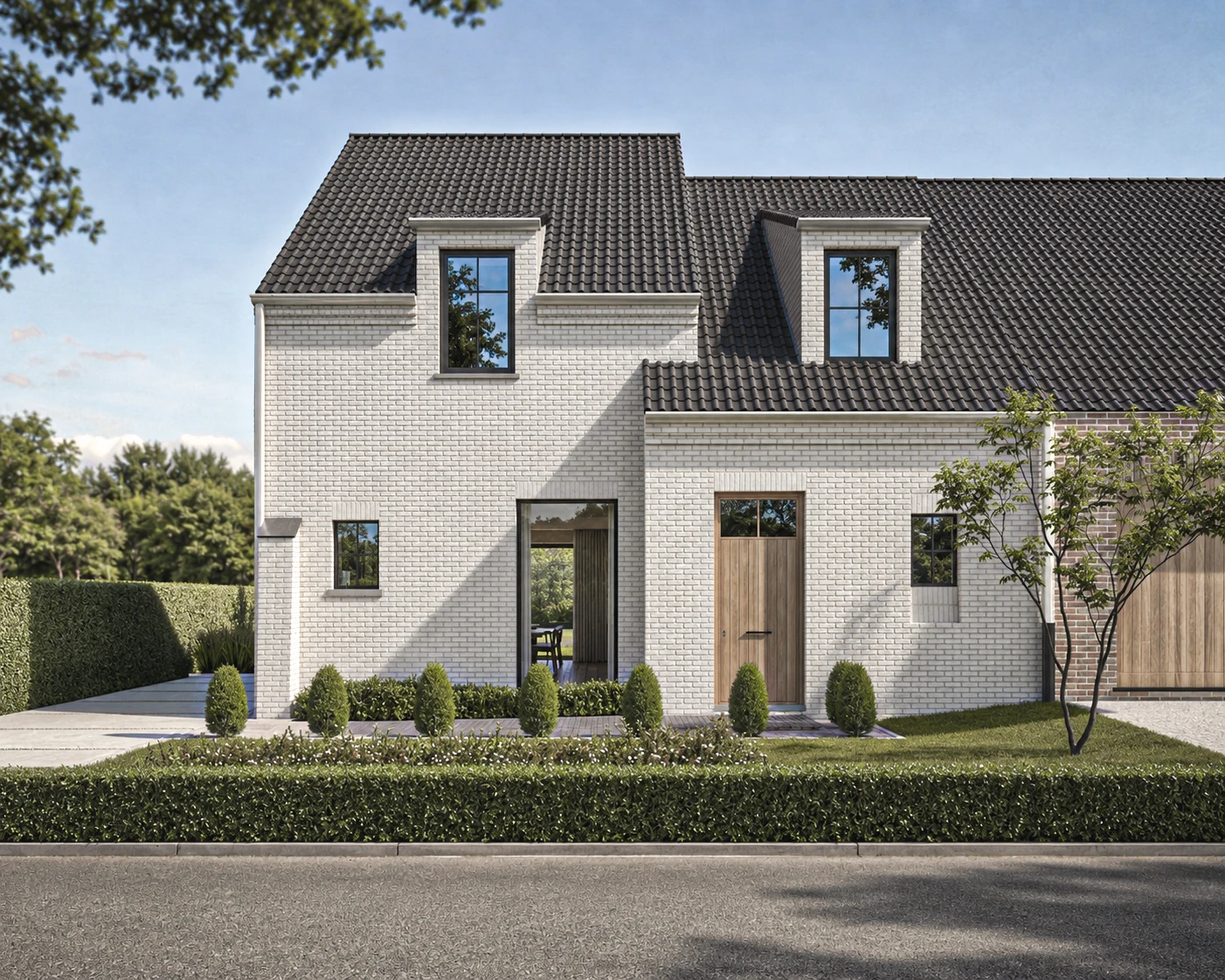 halfopen woning, moderne architectuur, tijdloze architectuur, architect woning, nieuwbouw woning, wooncomfort, duurzame woning, landelijk strak, architectenbureau. architect as