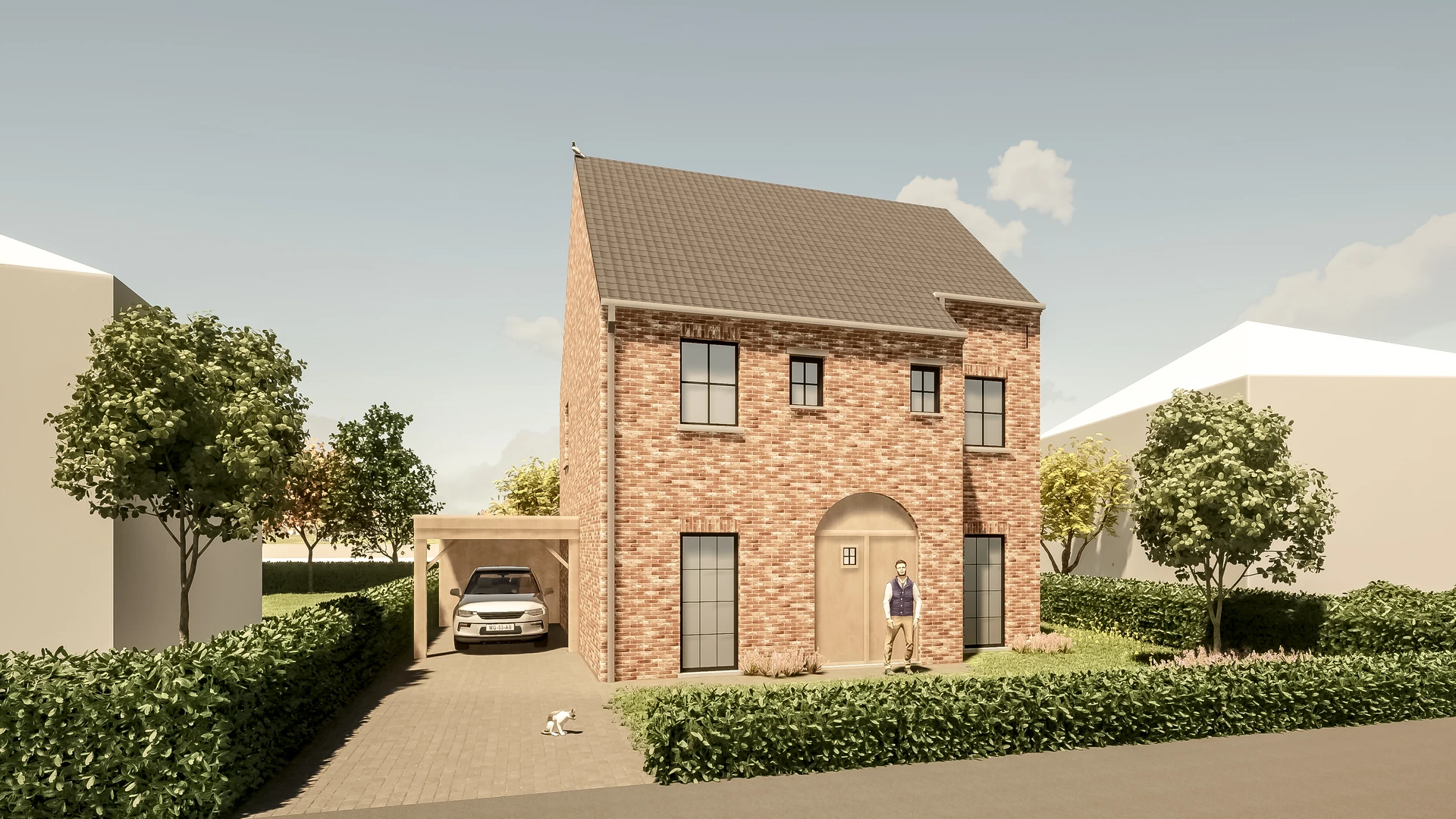 Landelijke woning - voorgevel - Molenbeersel - pastorijstijl - architectbbosmans