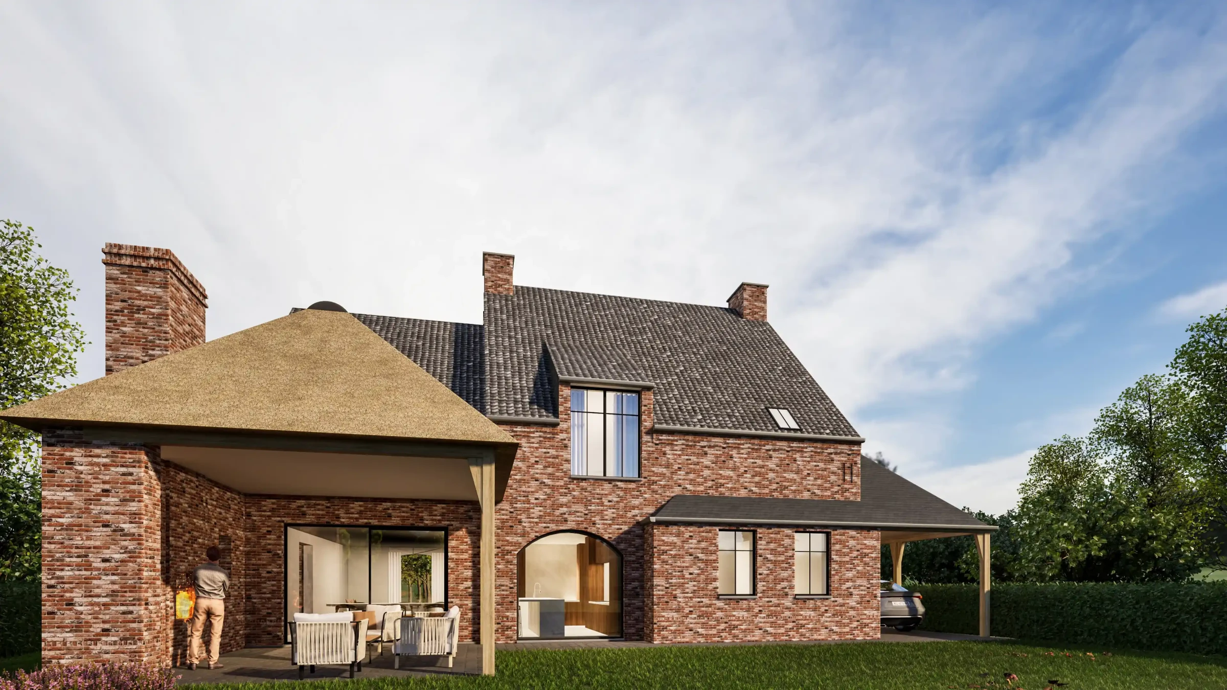 Landelijke architectuur woning te Bree, Architect B.Bosmans, Architect Limburg, pastorijstijl