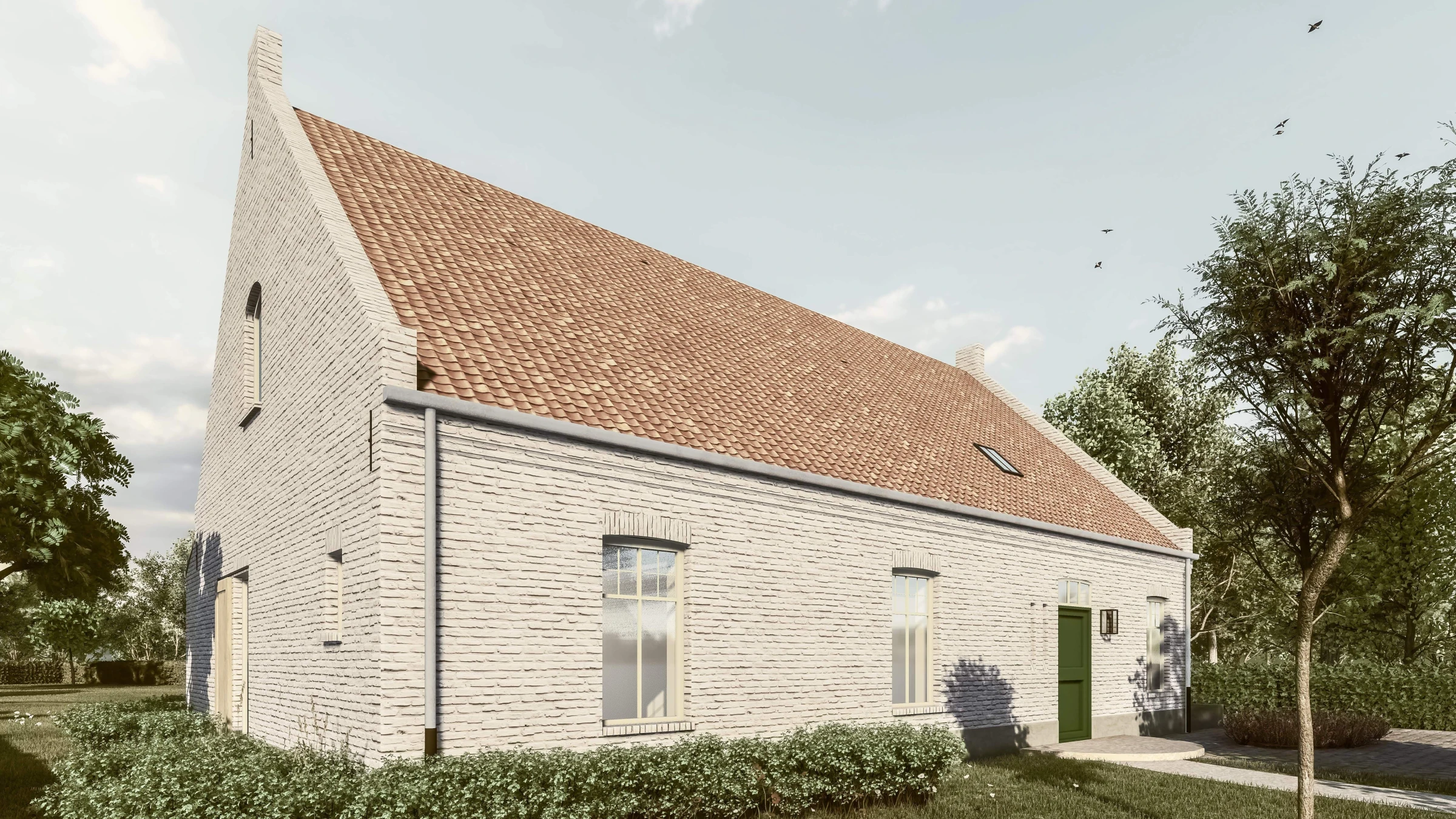 Landelijke woning in boerderijstijl te Molenbeersel kalei/hoeve/landelijk/rustiek/schouw