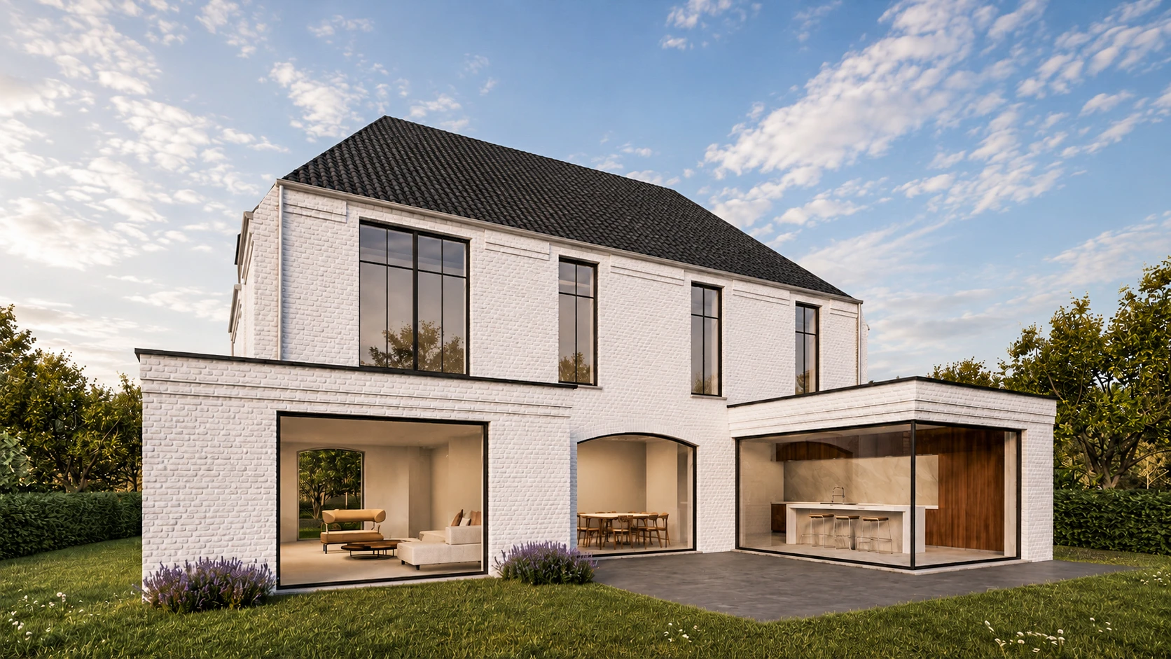 landelijkmodern, manoir architectuur, kalei, architect Hasselt, architectuur, landelijke architectuur, architect Limburg, manoir stijl, manoir architect
