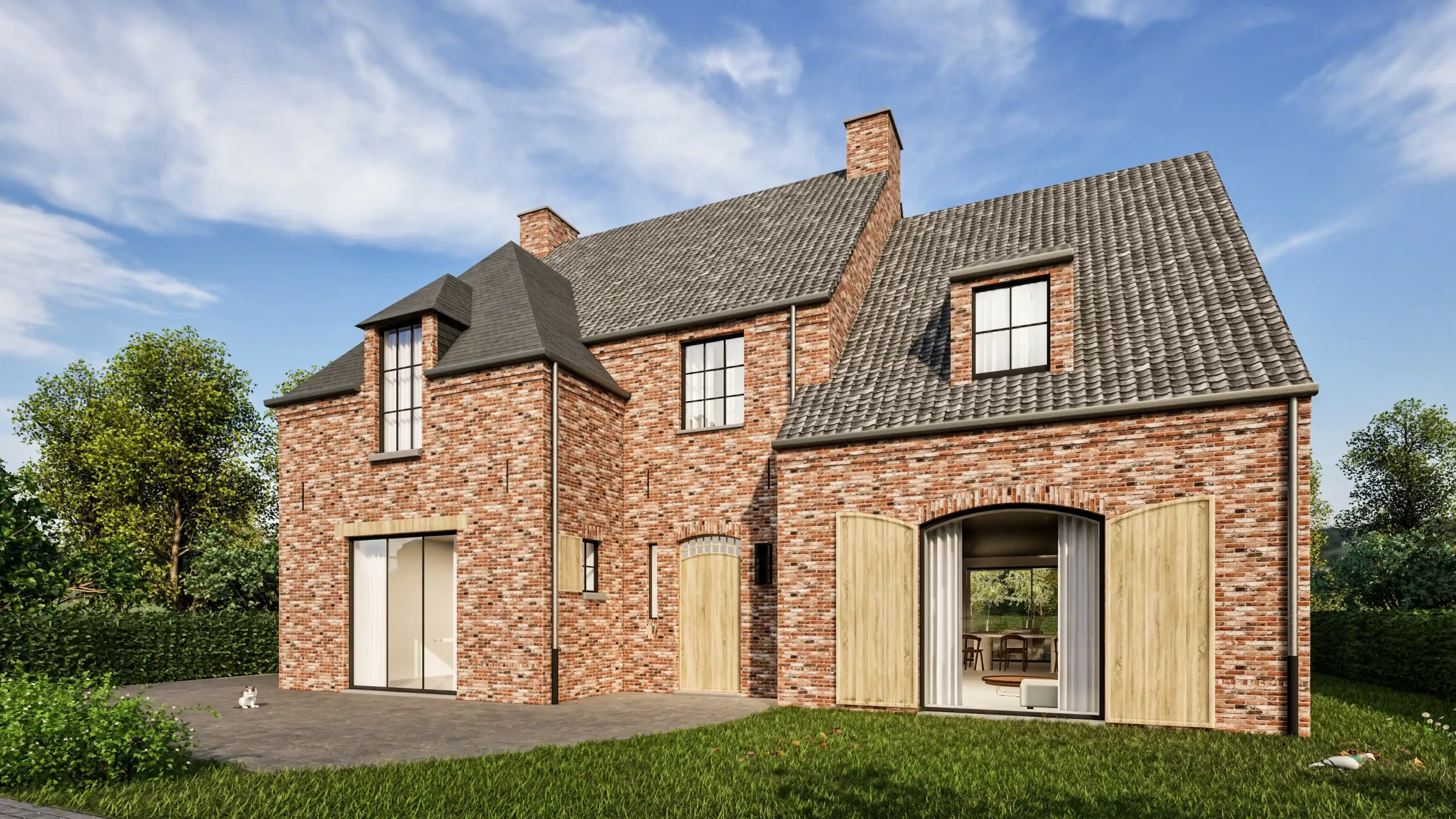 Landelijke architectuur woning te Bree, Architect B.Bosmans, Architect Limburg, pastorijstijl