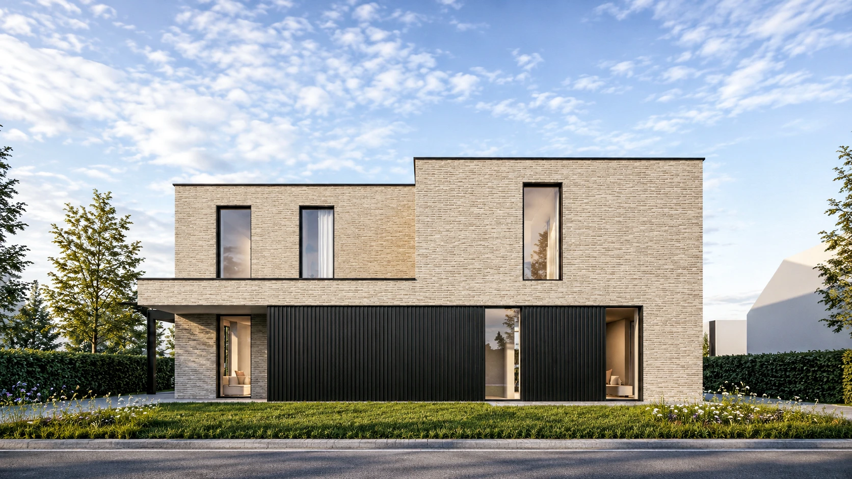 moderne tweewoonst, projectontwikkeling, meergezinswoning, hedendaagse architectuur, duurzame woonontwikkeling, nieuwbouwproject, moderne woningen, residentiële projectontwikkeling, architectuur op maat, energiezuinige woningen, vastgoedontwikkeling. Architect Limburg, Architect Bilzen