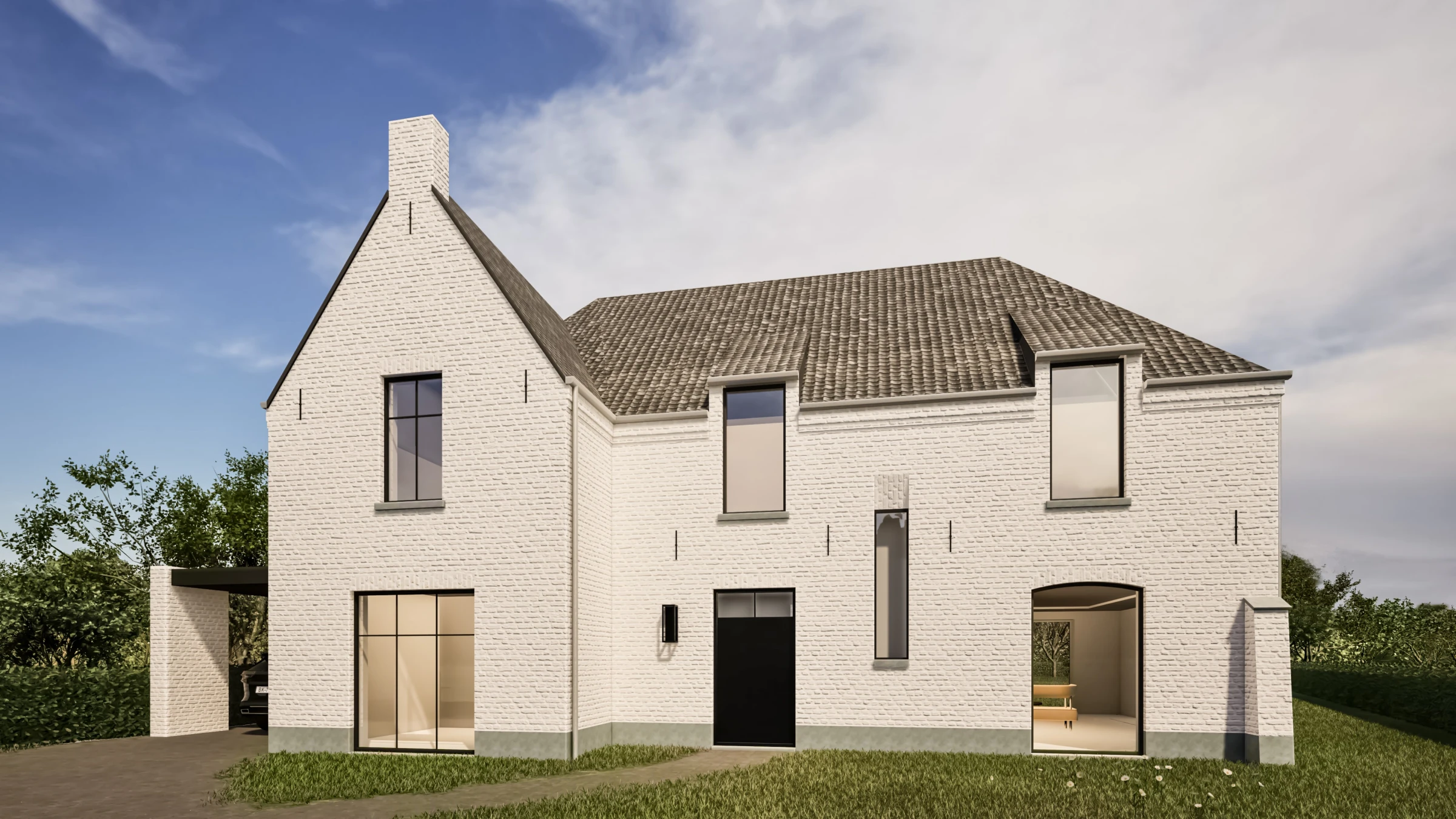 landelijkmodern, manoir architectuur, kalei, architect Hasselt, architectuur, landelijke architectuur, architect Limburg, manoir stijl, manoir architect