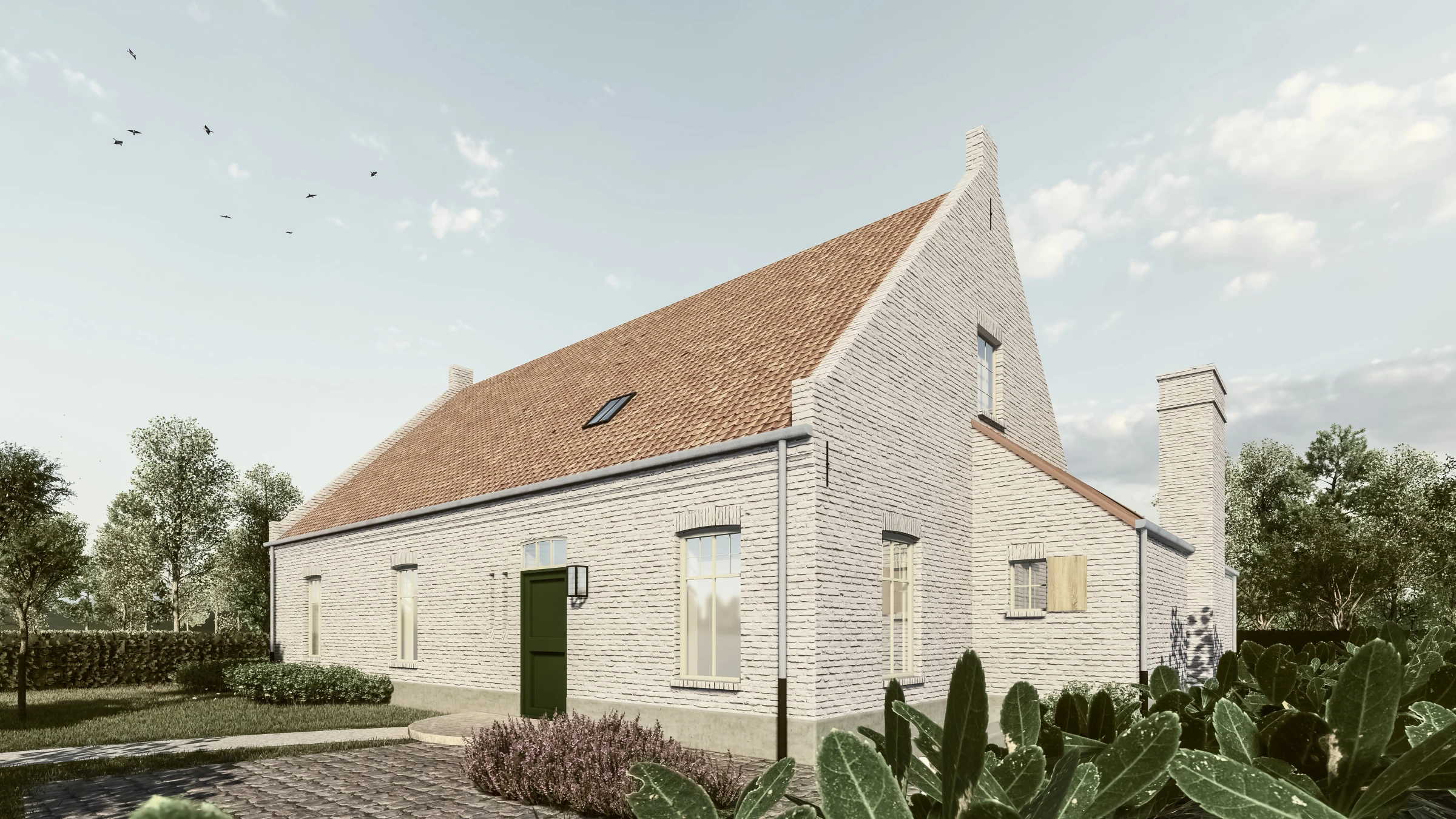 Landelijke woning in boerderijstijl te Molenbeersel kalei/hoeve/landelijk/rustiek/schouw