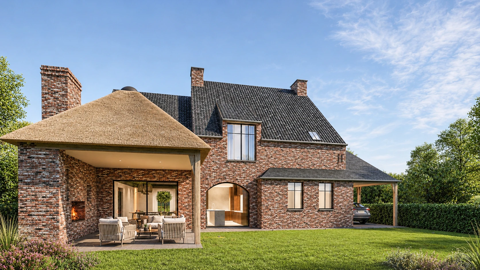 Landelijke architectuur woning te Bree, Architect B.Bosmans, Architect Limburg, pastorijstijl
